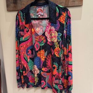 Johnny Was Multicolor Floral Janie Blouse